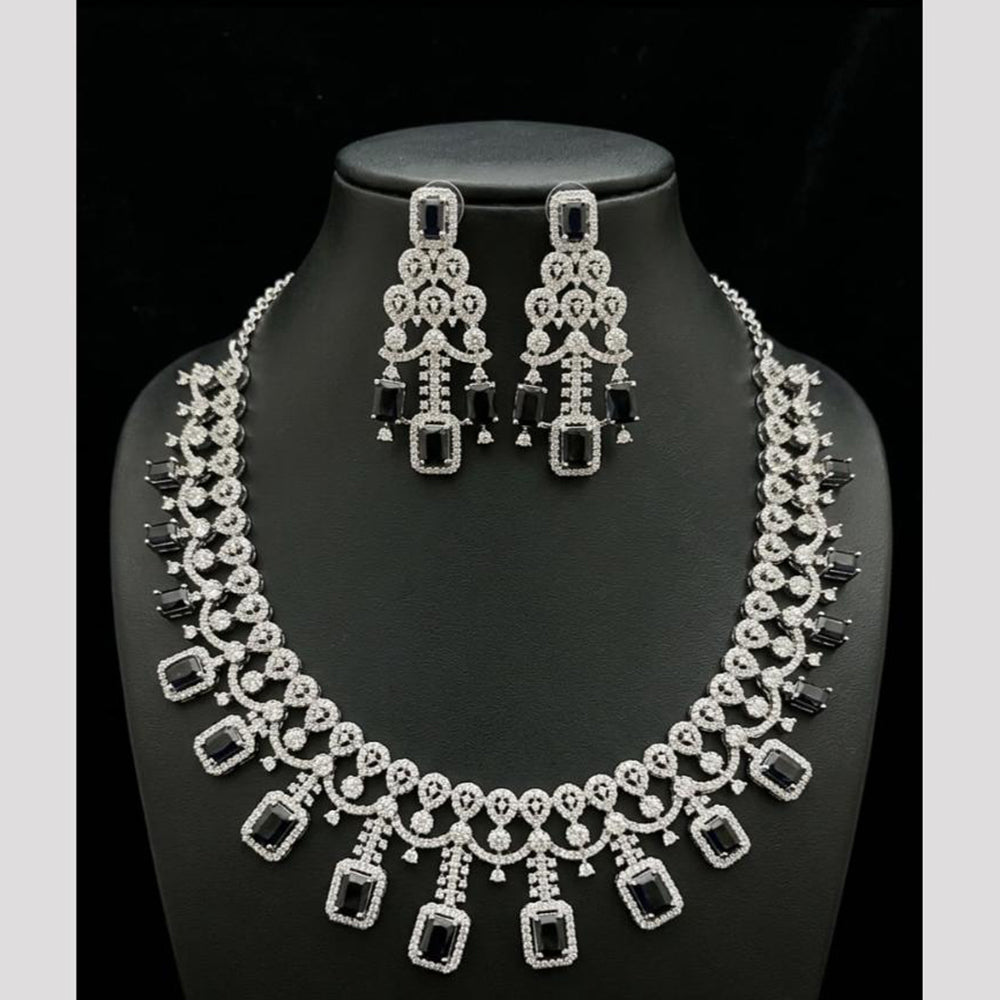 FS Collection Dazzling American Diamond And Austrian Stone Necklace Set