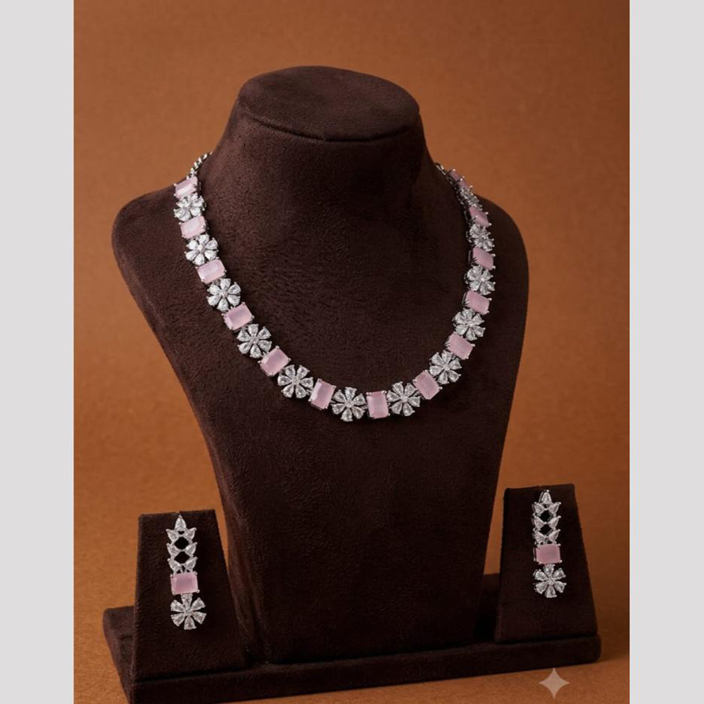FS Collection Dazzling American Diamond Necklace Set