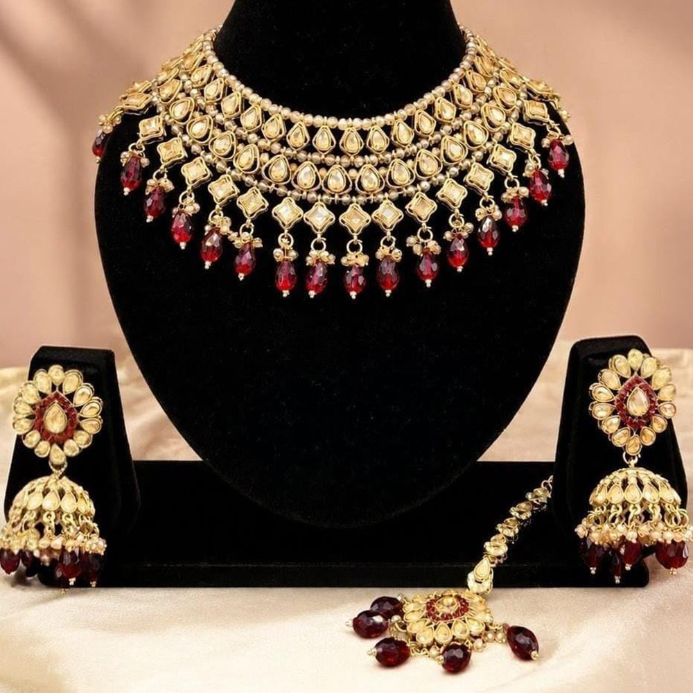 FS Collection Classic Pota Stone And Beaded Necklace Set