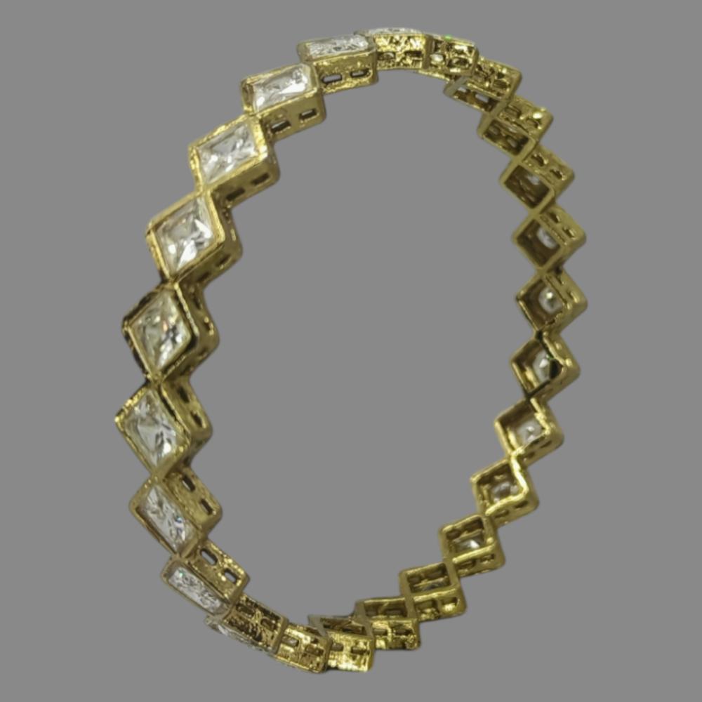 Amity Arts Gold Plated American Diamonds Bangle (2 Piece)