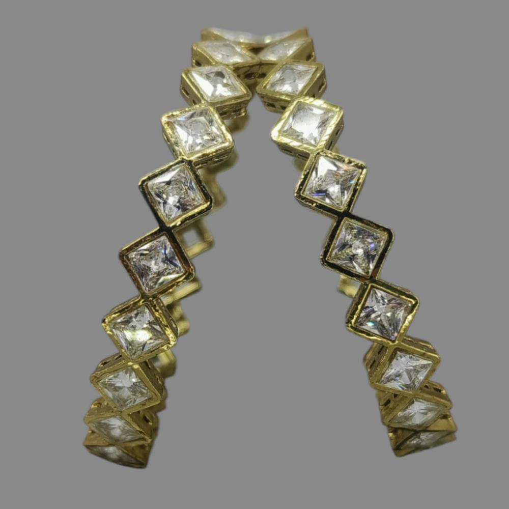 Amity Arts Gold Plated American Diamonds Bangle (2 Piece)