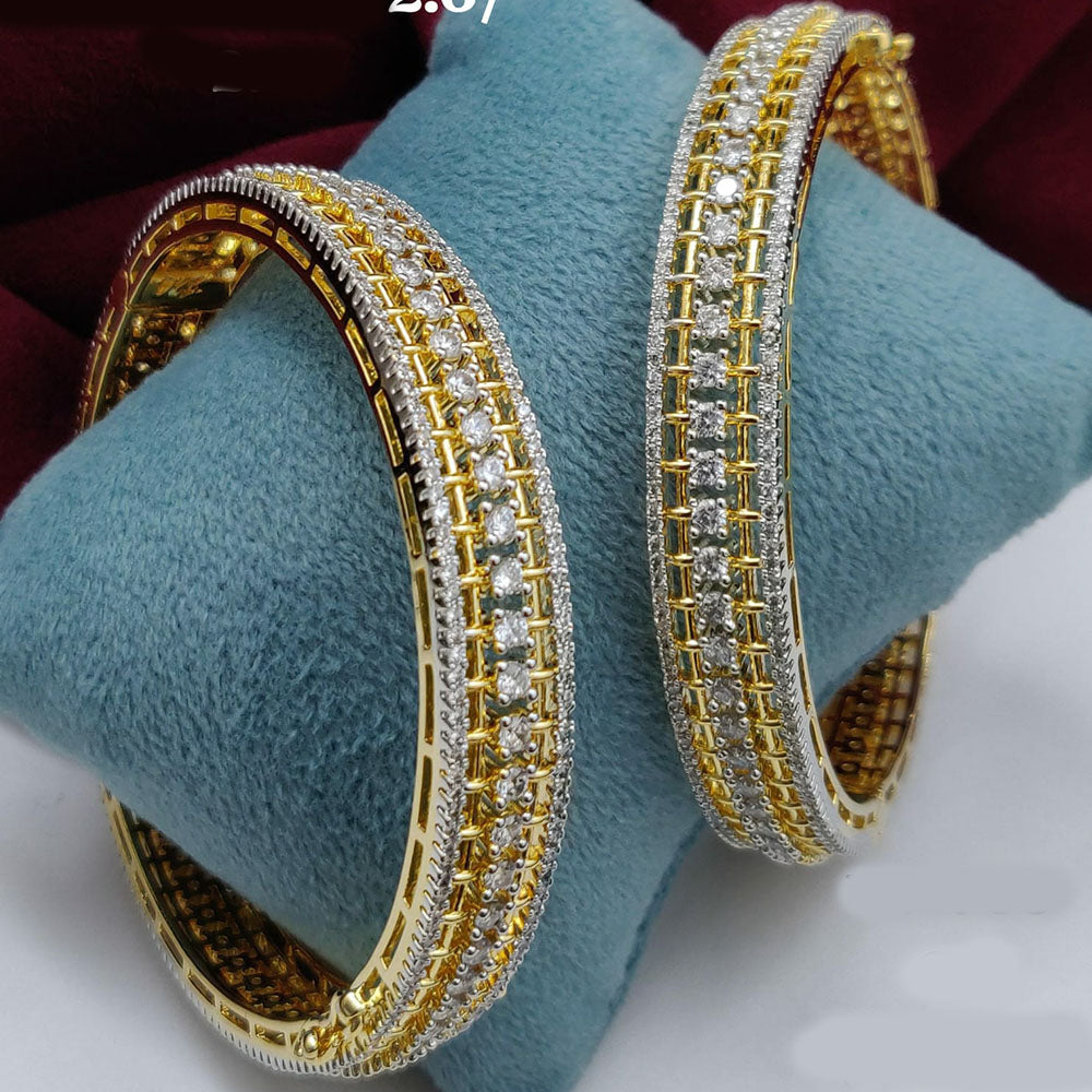 Vivah Creations Gold Plated American Diamond Bangle Set