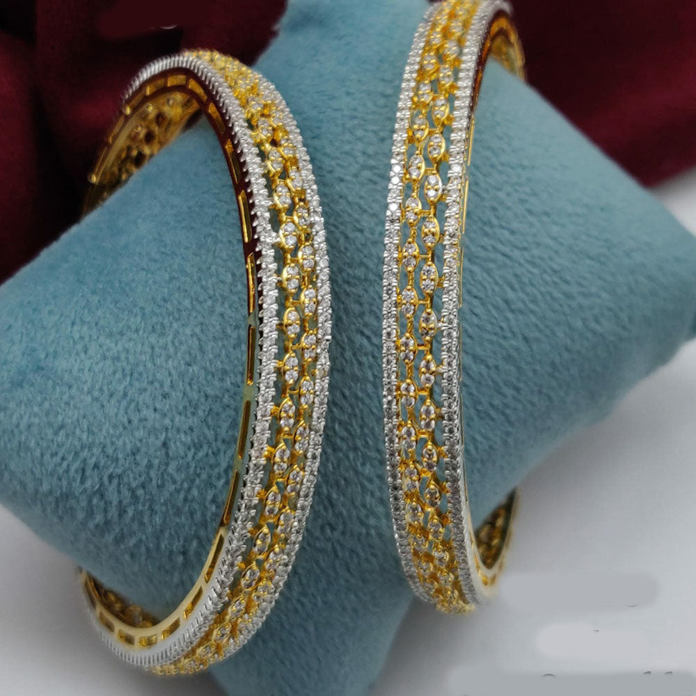 Vivah Creations Gold Plated American Diamond Bangle Set