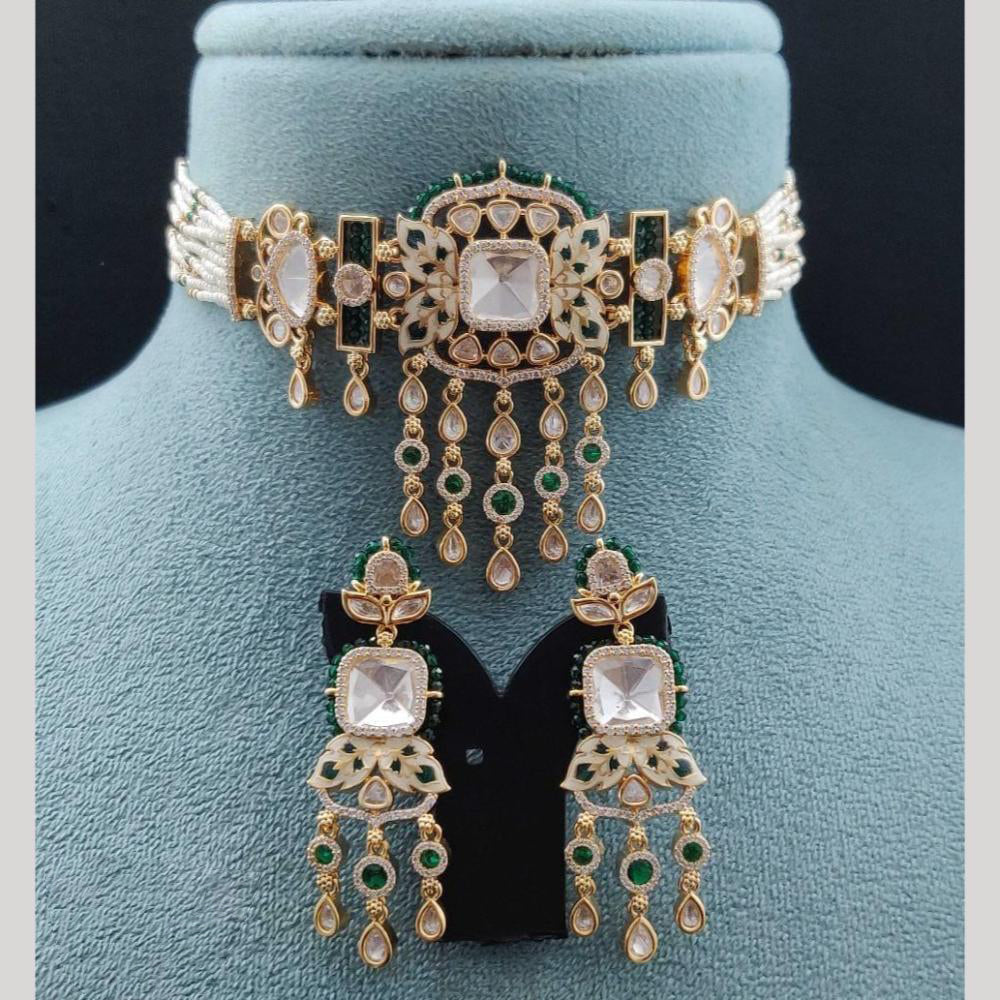 Vivah Creations Polki Kundan And Pearl Choker Necklace Set