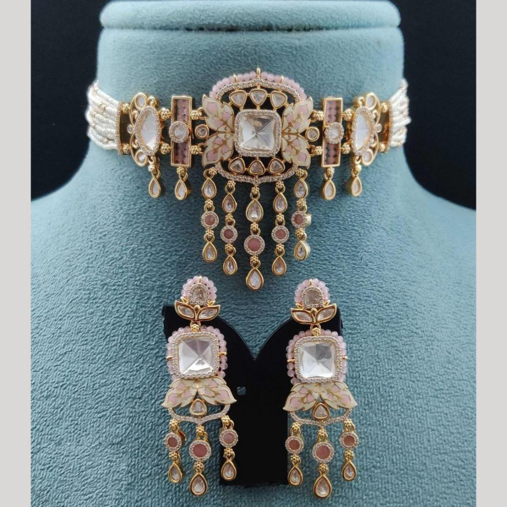 Vivah Creations Polki Kundan And Pearl Choker Necklace Set
