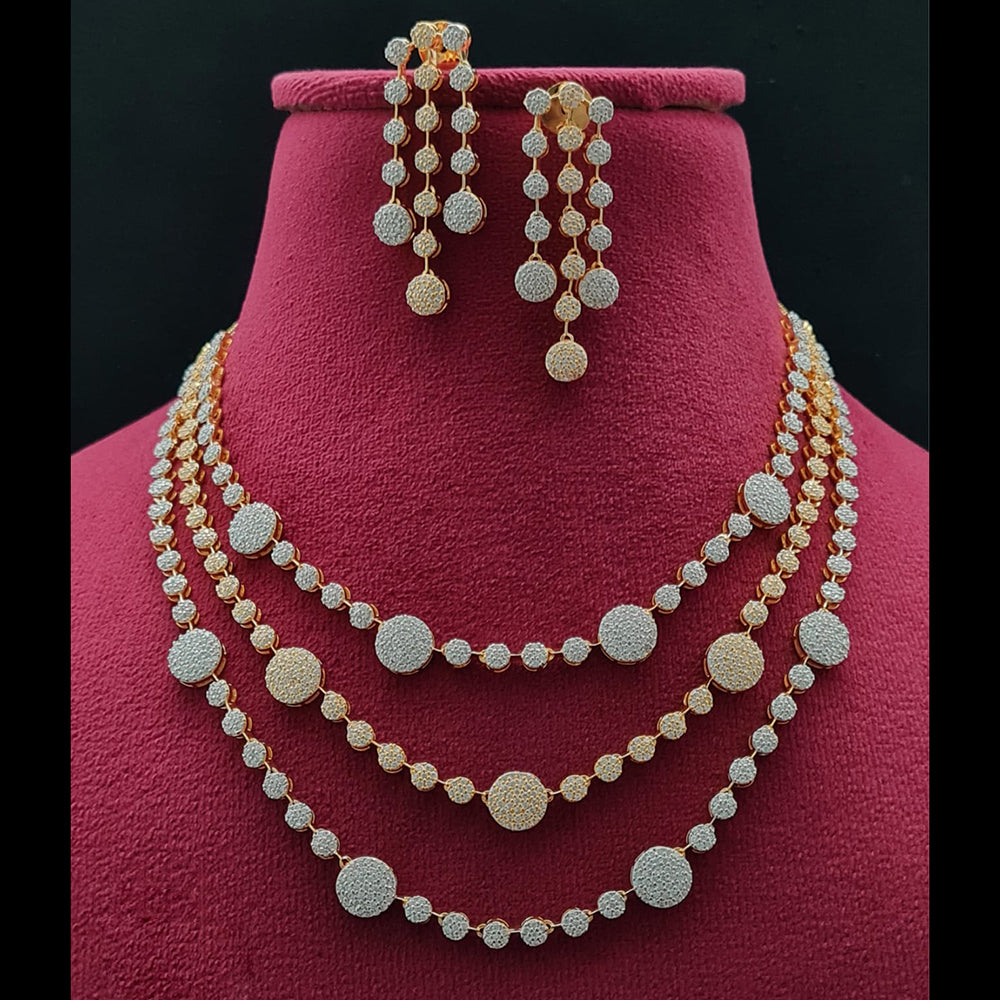 Vivah Creations 2 Tone American Diamond Necklace Set