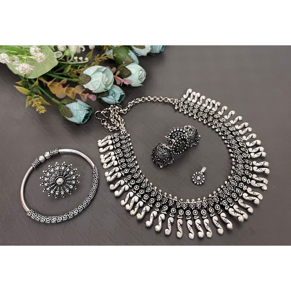 Akruti Collection Silver Plated Combo Set