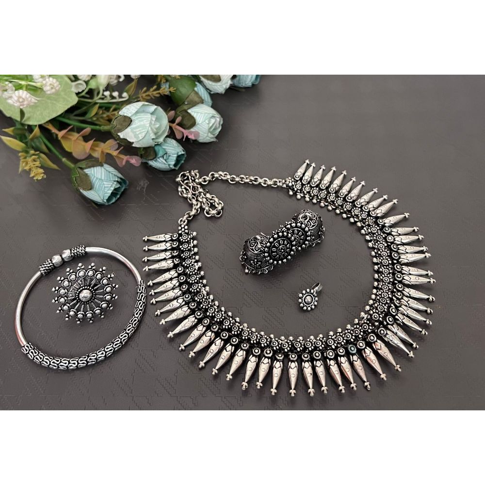 Akruti Collection Silver Plated Combo Set