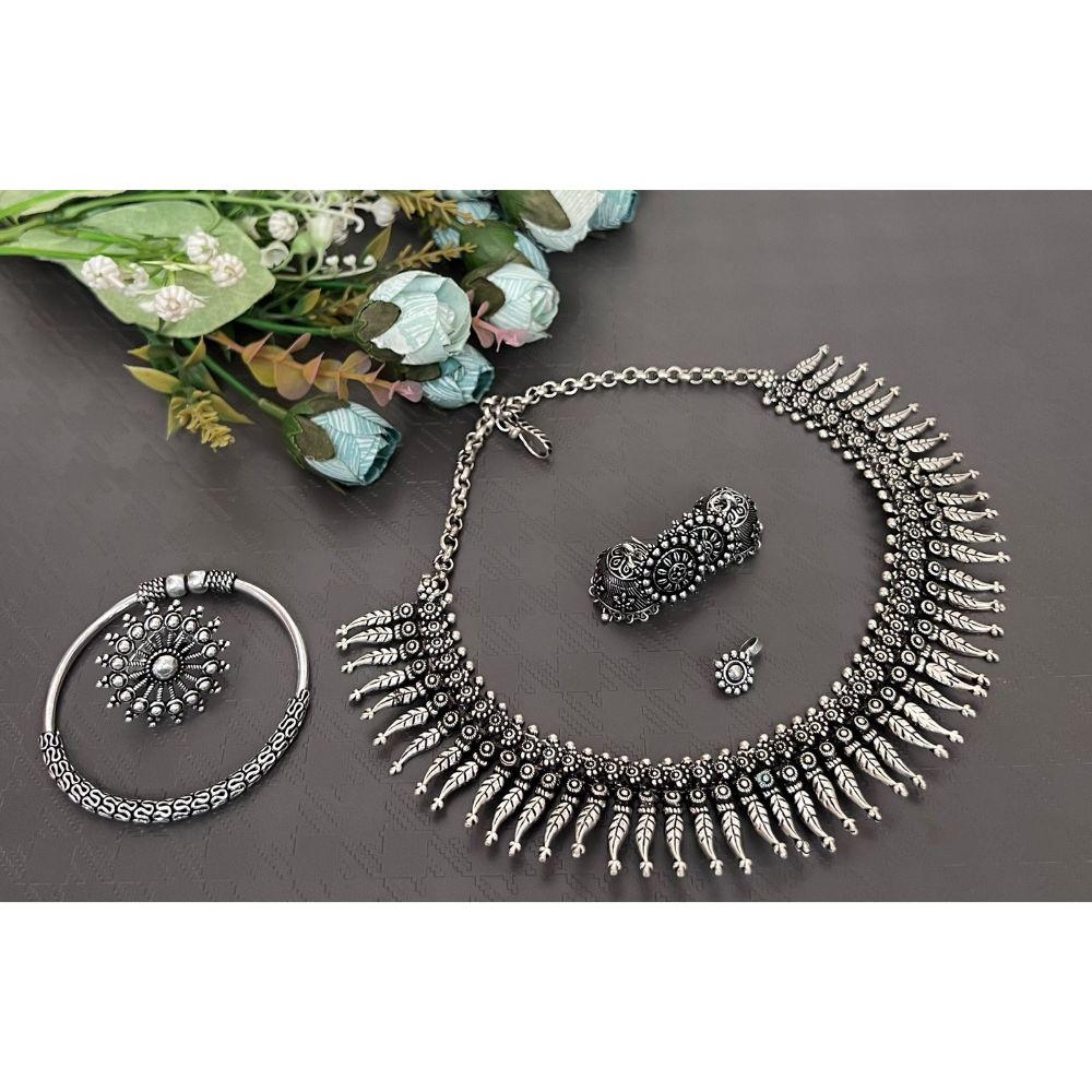Akruti Collection Silver Plated Combo Set