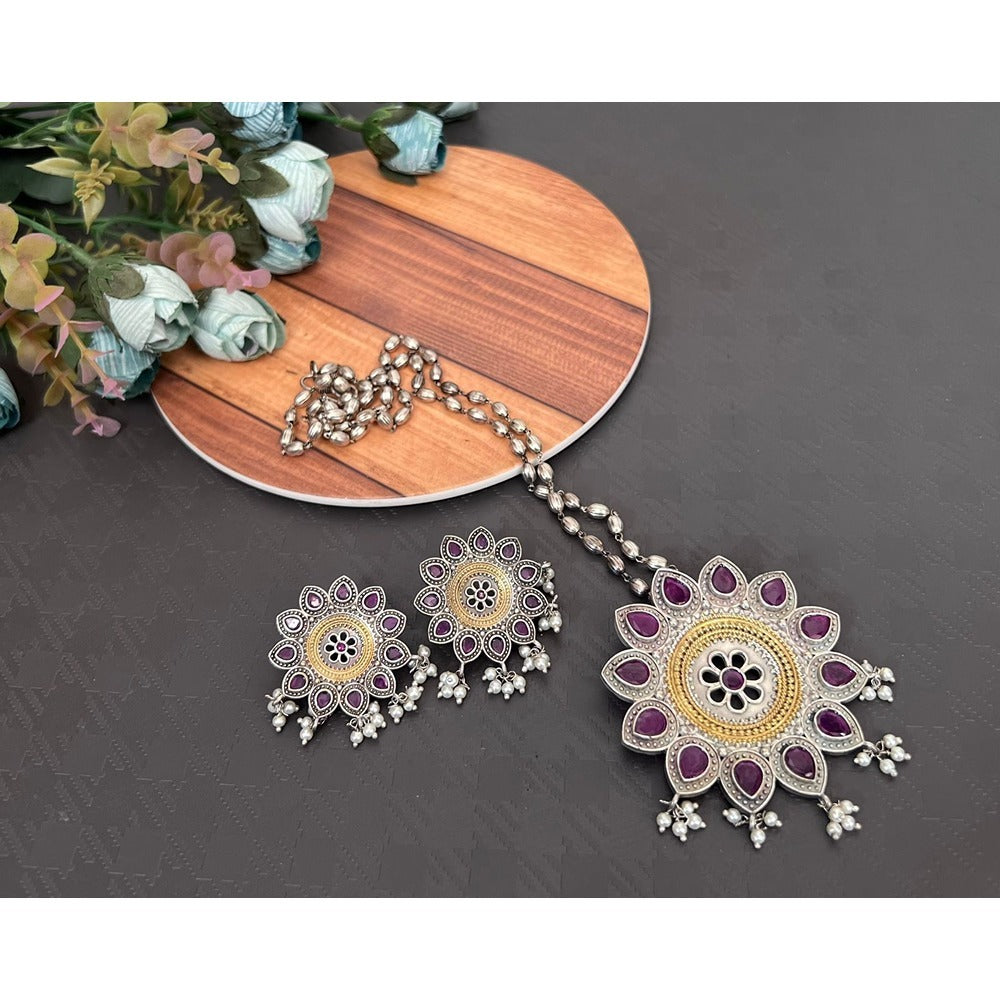 Akruti Collection 2Tone Plated Long Necklace Set