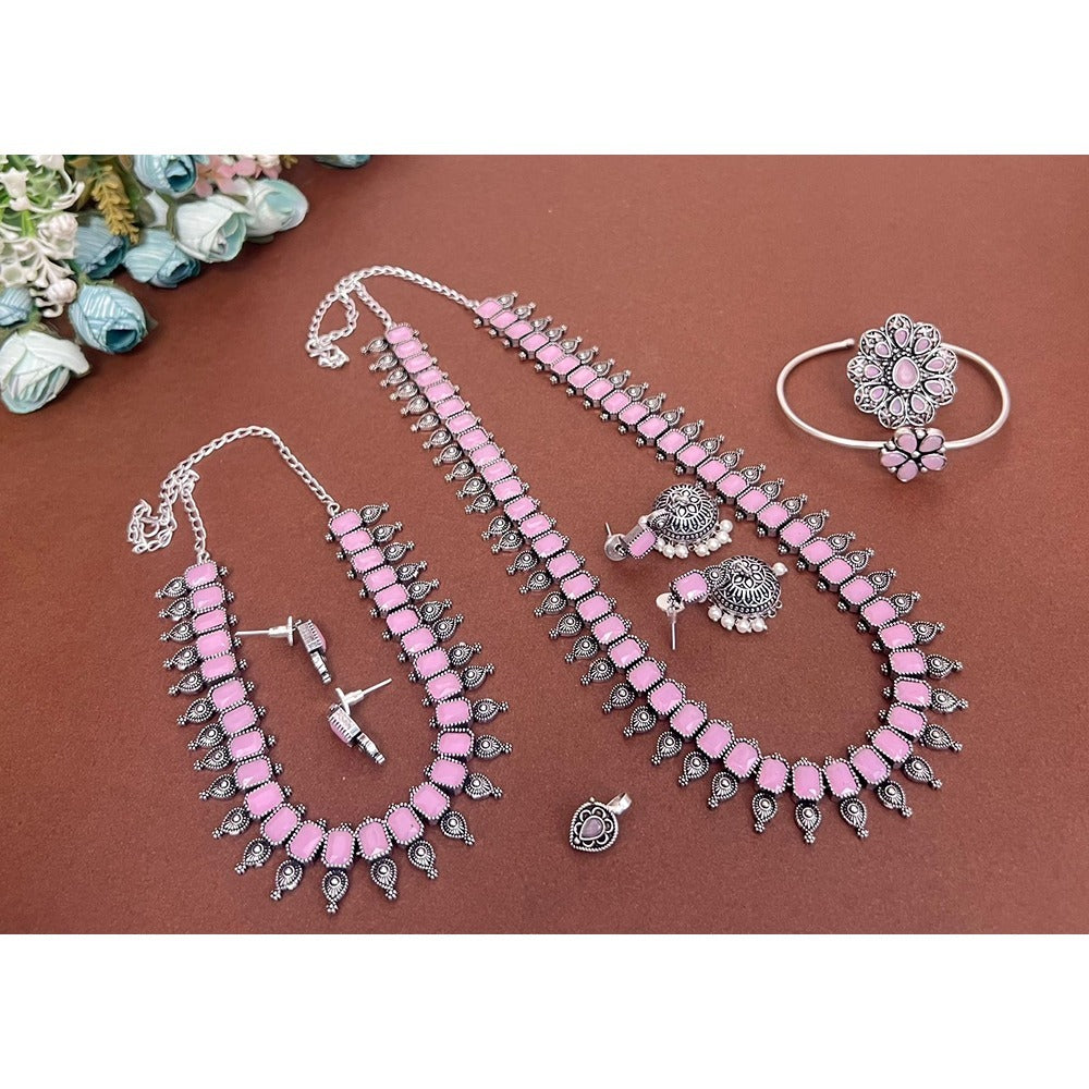 Akruti Collection Silver Plated Crystal Combo Set