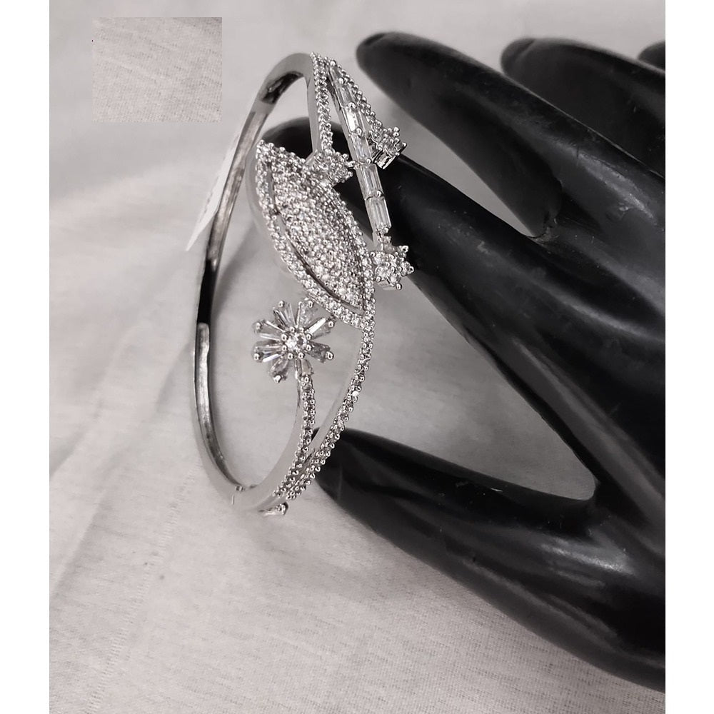 Akruti Collection Silver Plated AD Openable Bracelet