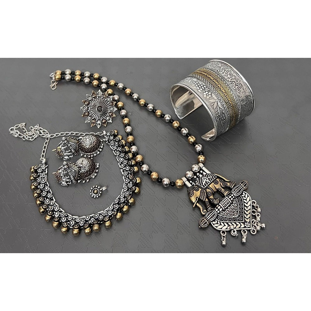 Akruti Collection 2Tone Plated Jewellery Combo