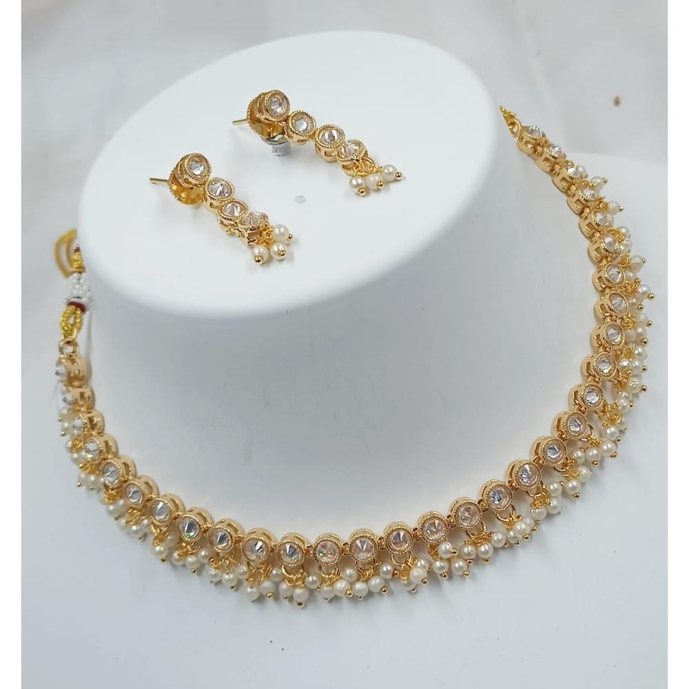 Akruti Collection Gold Plated Crystal Stone Necklace Set