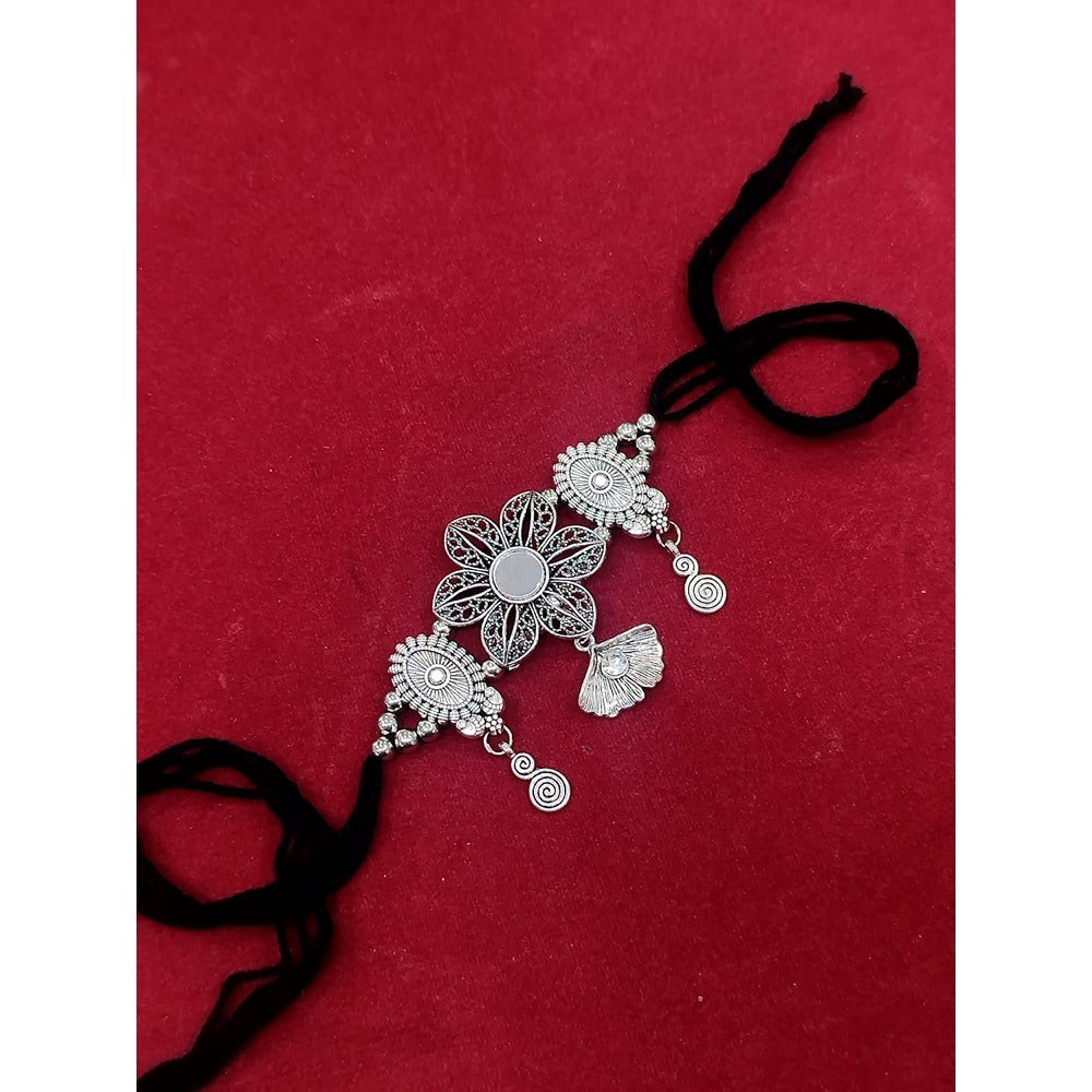 Akruti Collection Oxidised Plated Choker Necklace Set