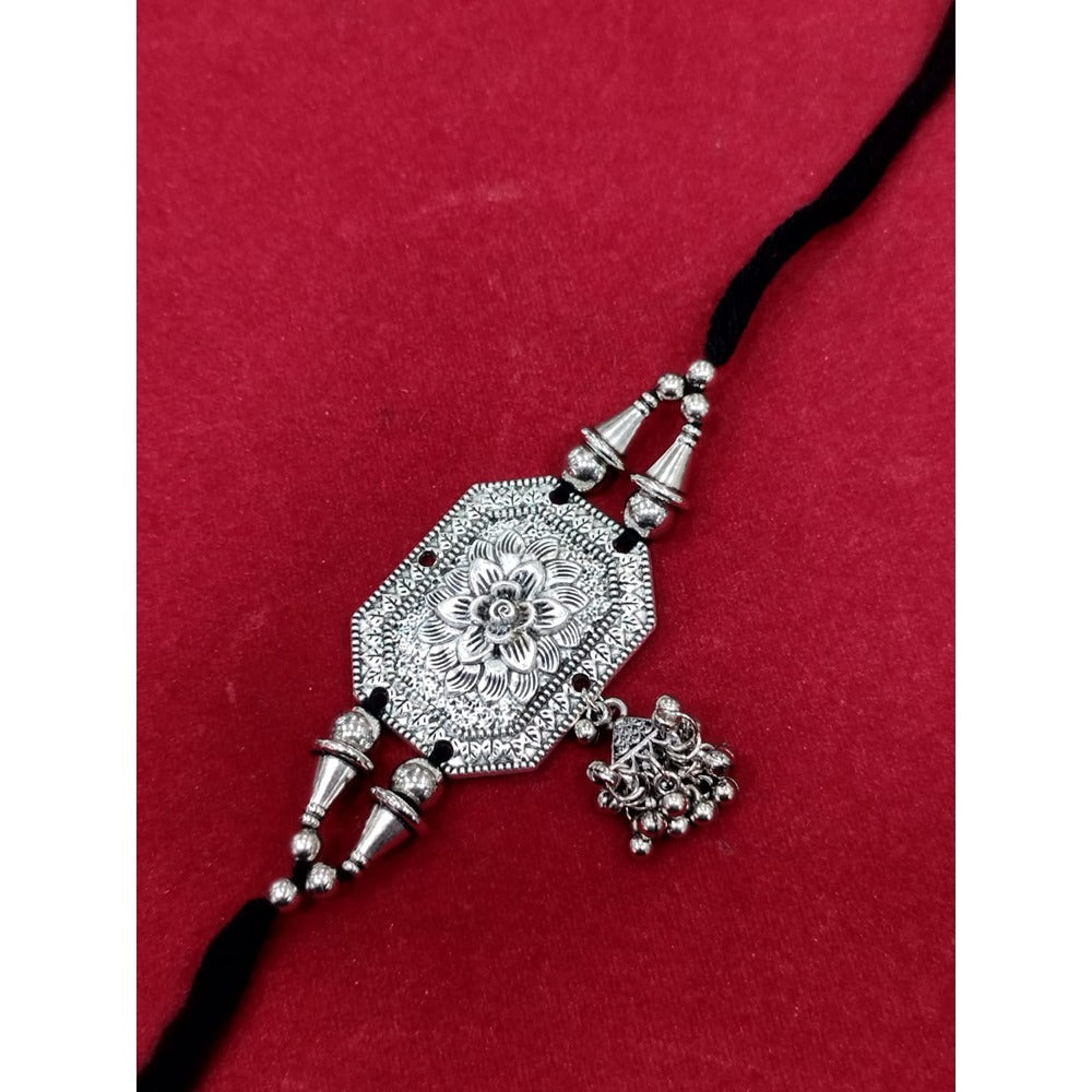 Akruti Collection Oxidised Plated Choker Necklace Set