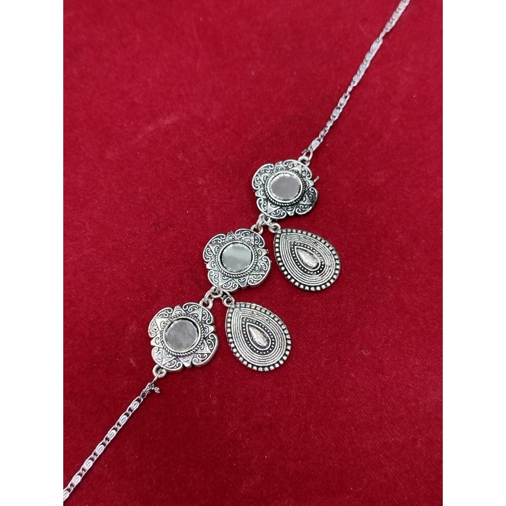 Akruti Collection Oxidised Plated Choker Necklace Set