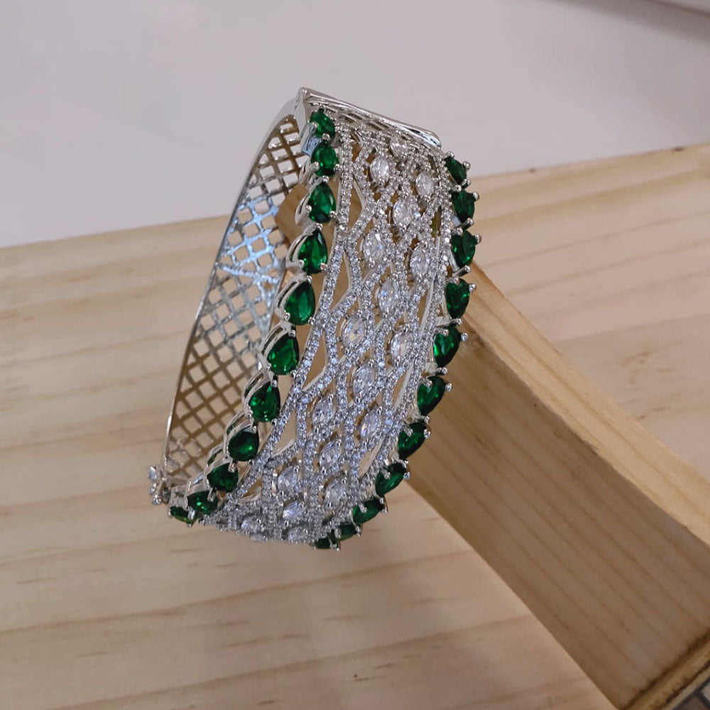 Akruti Collection Silver Plated AD Adjustable Bracelet