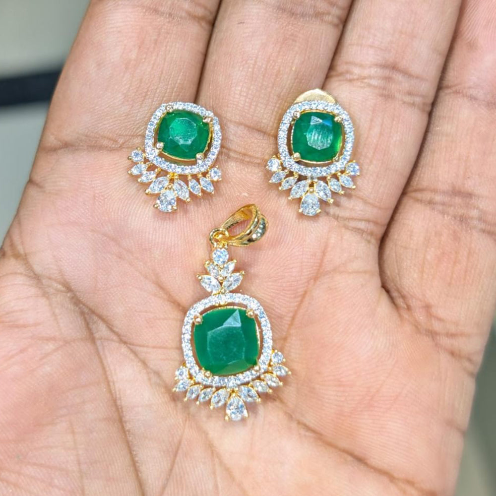 Akruti Collection Gold Plated Pendant Set