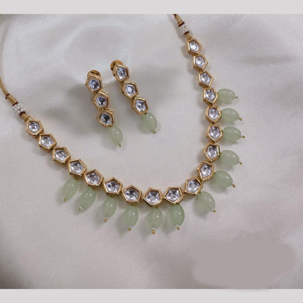 Akruti Collection Gold Plated Kundan And Beads Neckalce Set