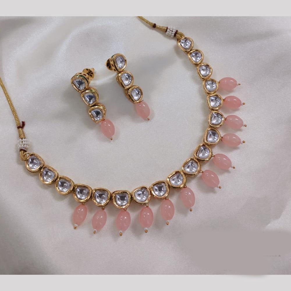 Akruti Collection Gold Plated Kundan And Beads Neckalce Set