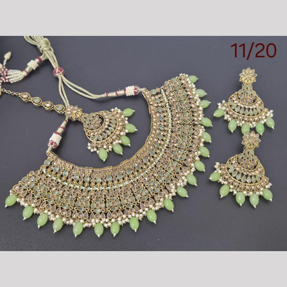 Akruti Collection Gold Plated Crystal Stone Neckalce Set