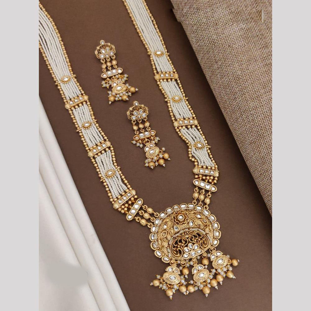 Akruti Collection Gold Plated Crystal Stone Neckalce Set