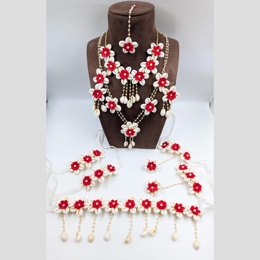 Akruti Collection Floral Jewellery Necklace Set