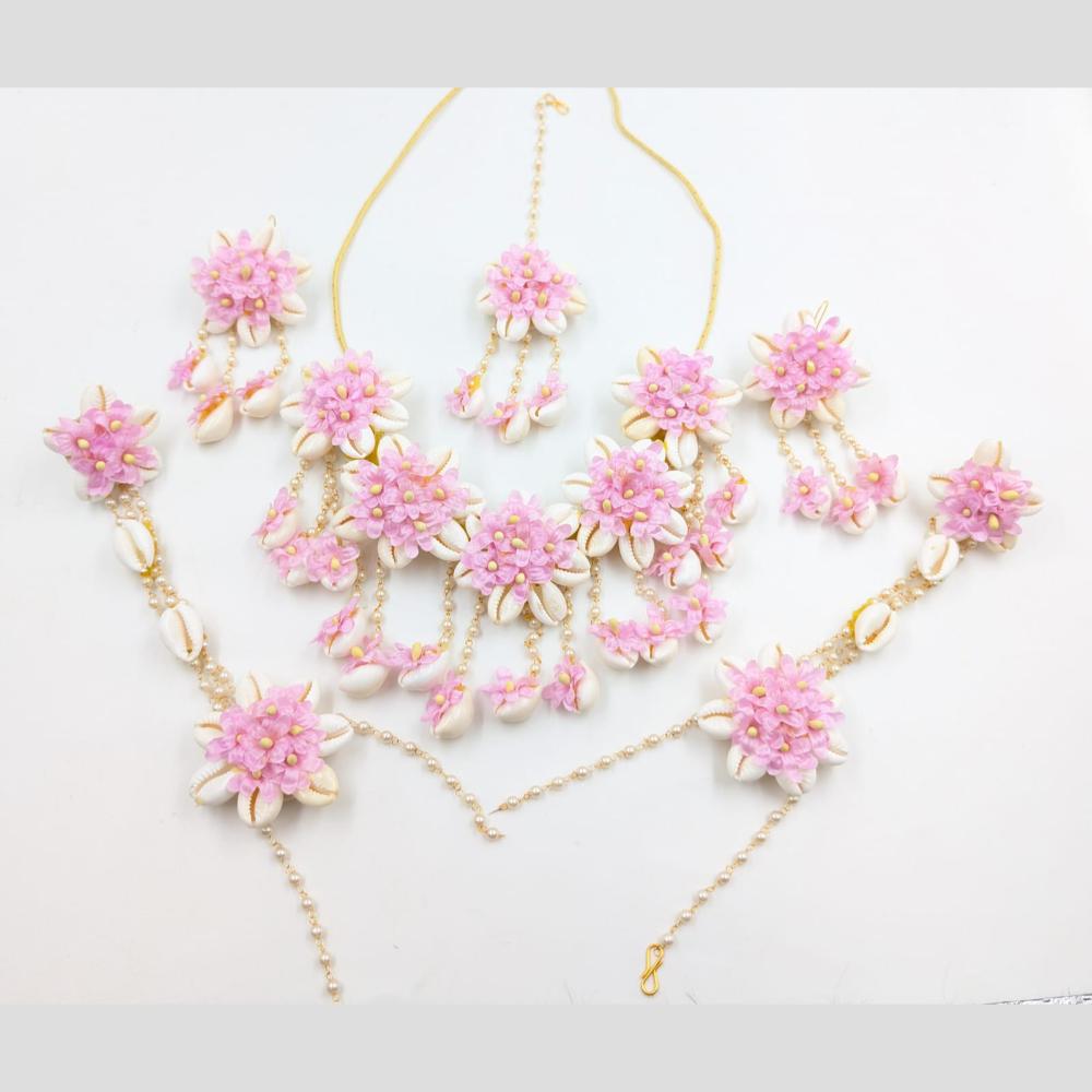Akruti Collection Floral Jewellery Necklace Set