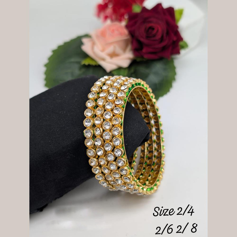 Akruti Collection Gold Plated Austrian Stone Bangle Set