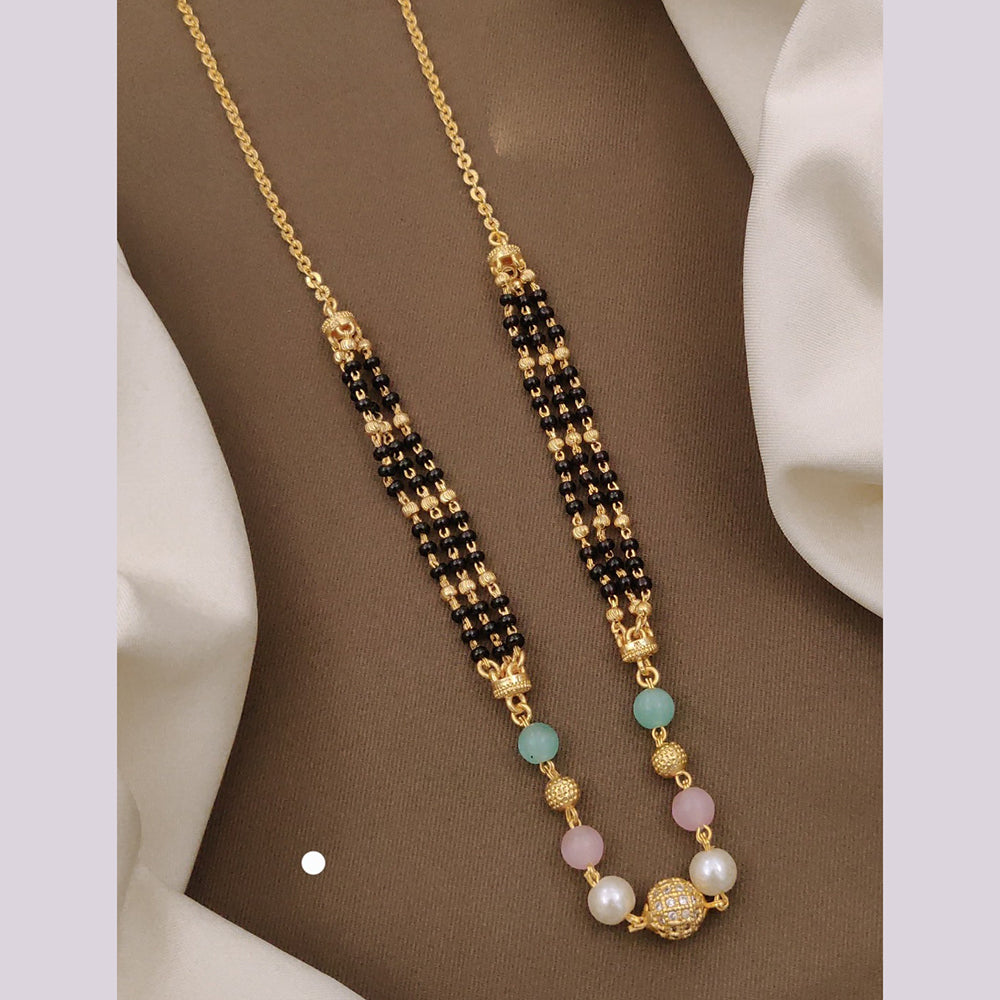 Akruti Collection Gold Plated Long Mangalsutra – JewelEMarket