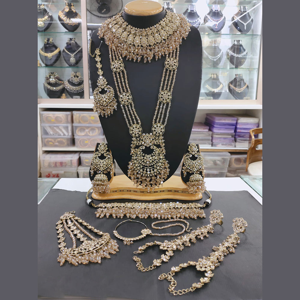 Akruti Collection Gold Plated Austrian Stone Bridal Set