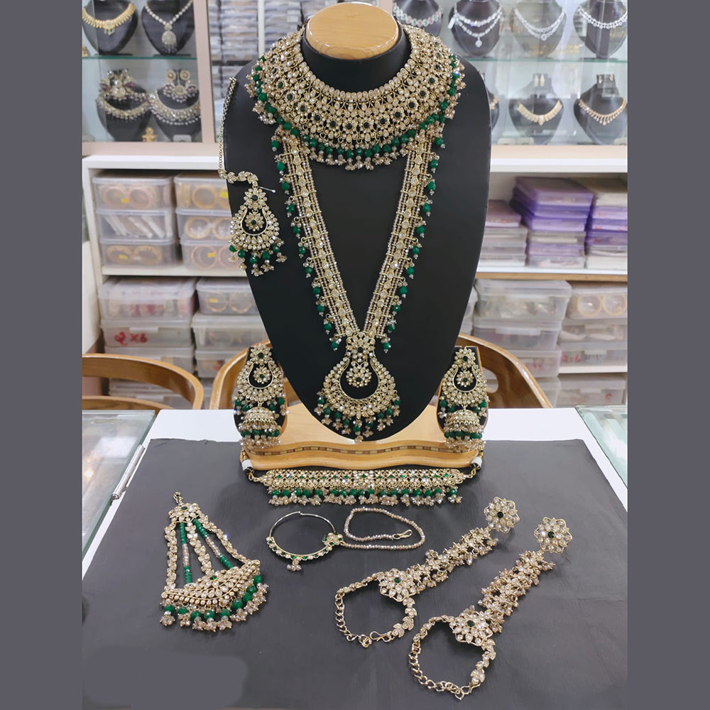 Akruti Collection Gold Plated Austrian Stone Bridal Set