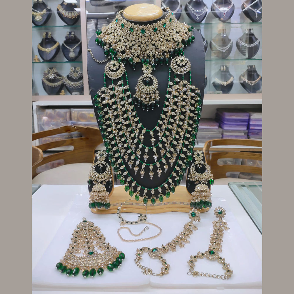 Akruti Collection Gold Plated Austrian Stone Bridal Set