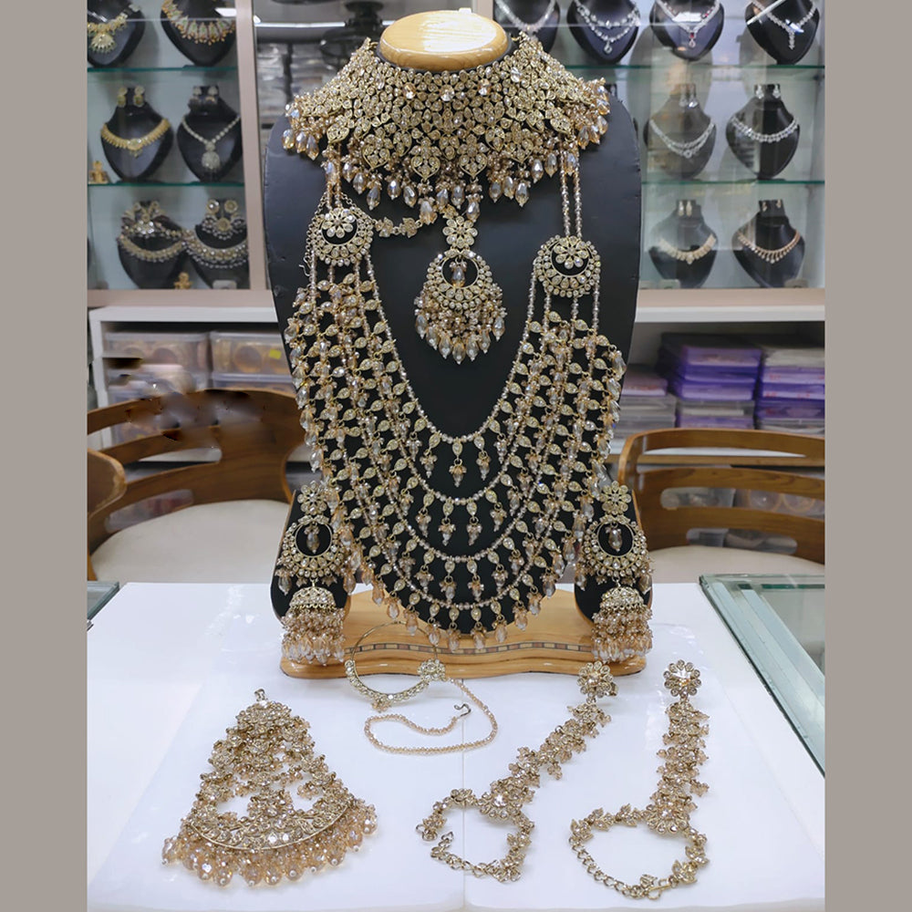 Akruti Collection Gold Plated Austrian Stone Bridal Set