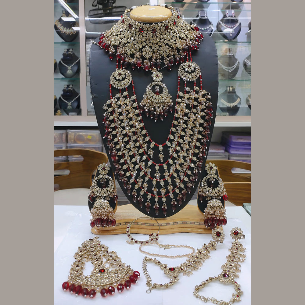 Akruti Collection Gold Plated Austrian Stone Bridal Set