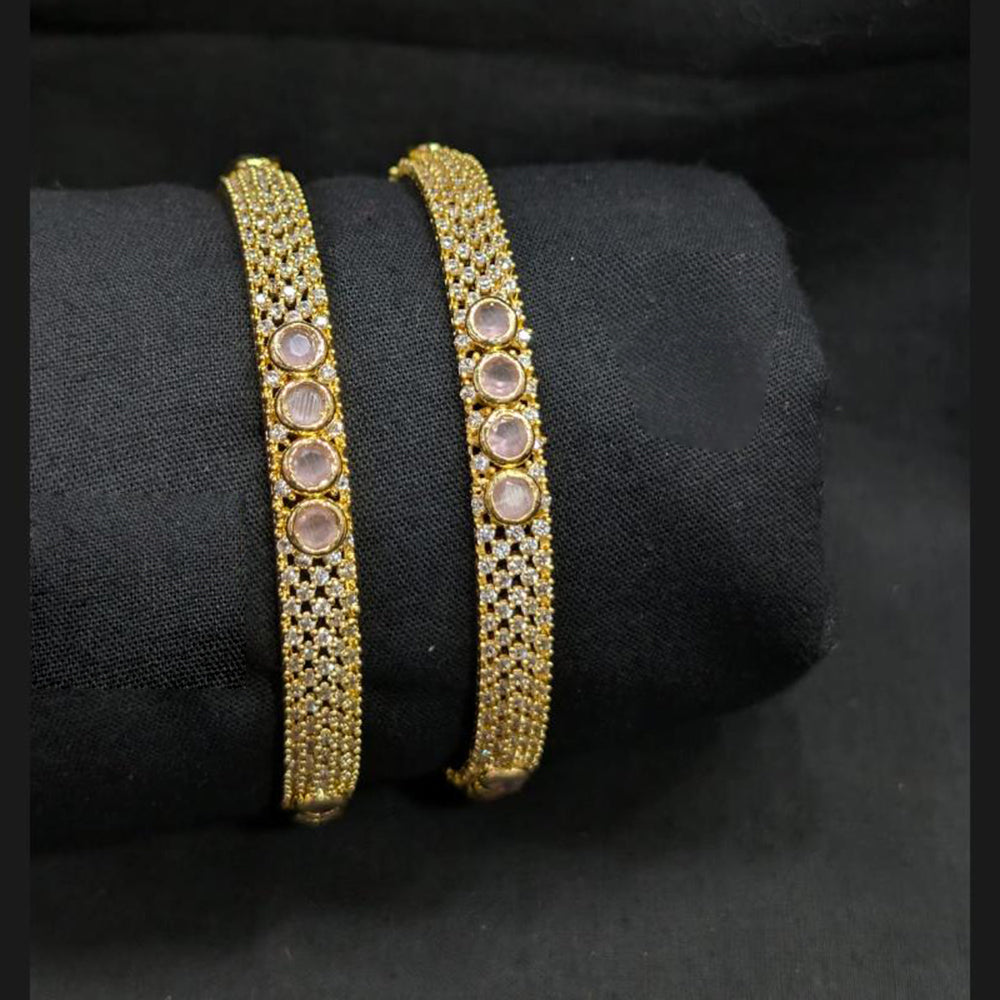 Akruti Collection Premium Gold Plated American Diamond Bangles