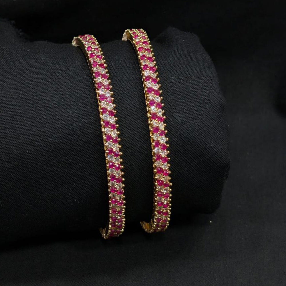 Akruti Collection Premium Gold Plated American Diamond Bangles