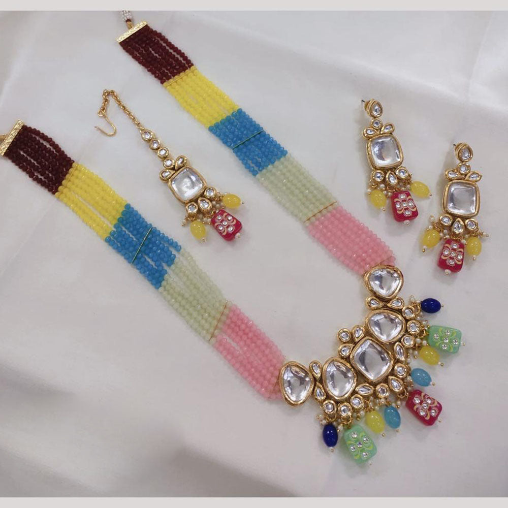 Akruti Collection Timeless Tradition Kundan And Beads Long Necklace Set