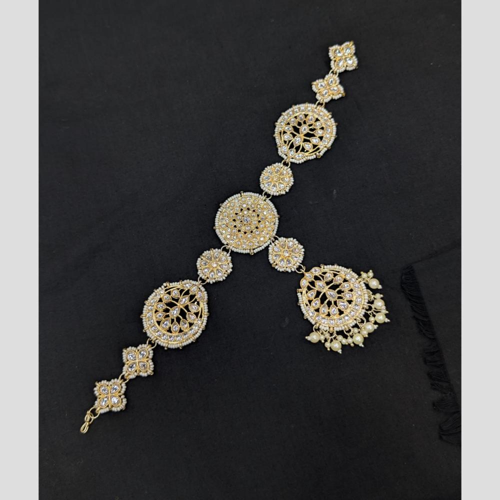Akruti Collection Modern Heritage Kundan Glow with Pearls Maangtikka