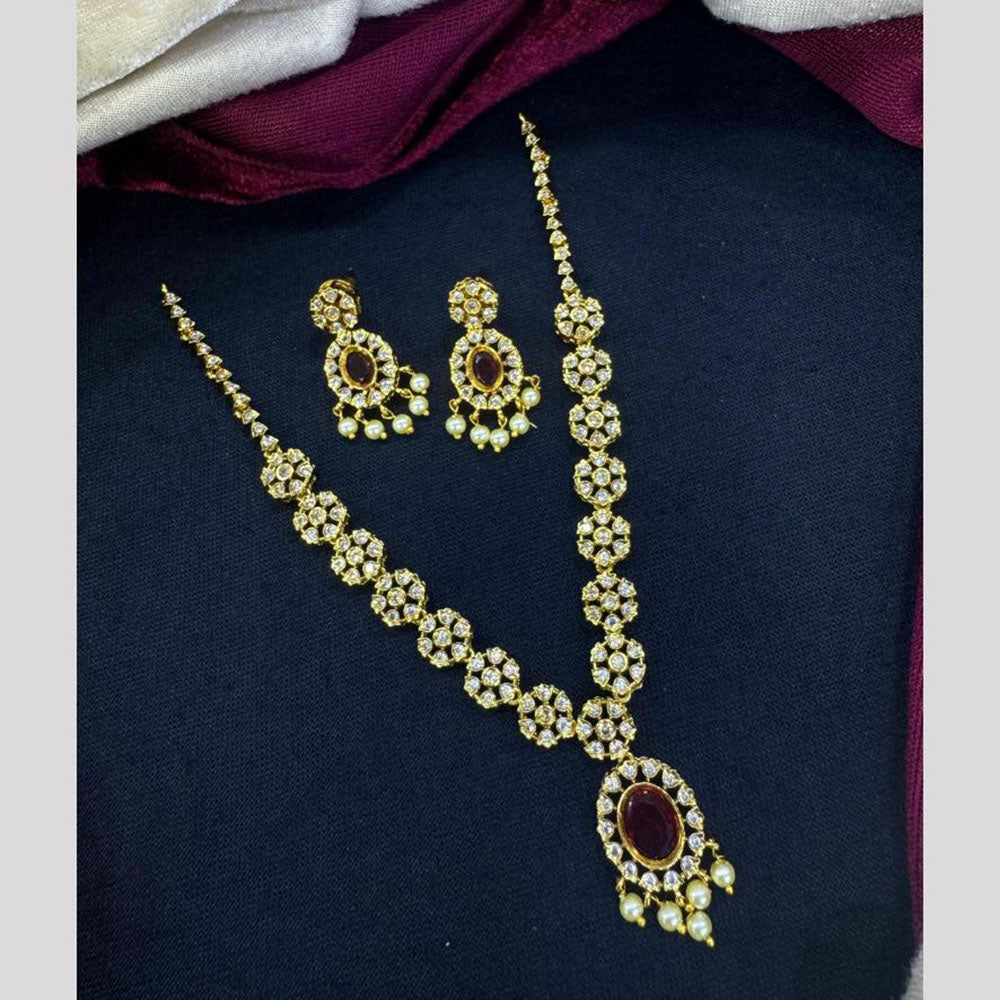 Akruti Collection Crystal Stone And Beads Neckalce Set