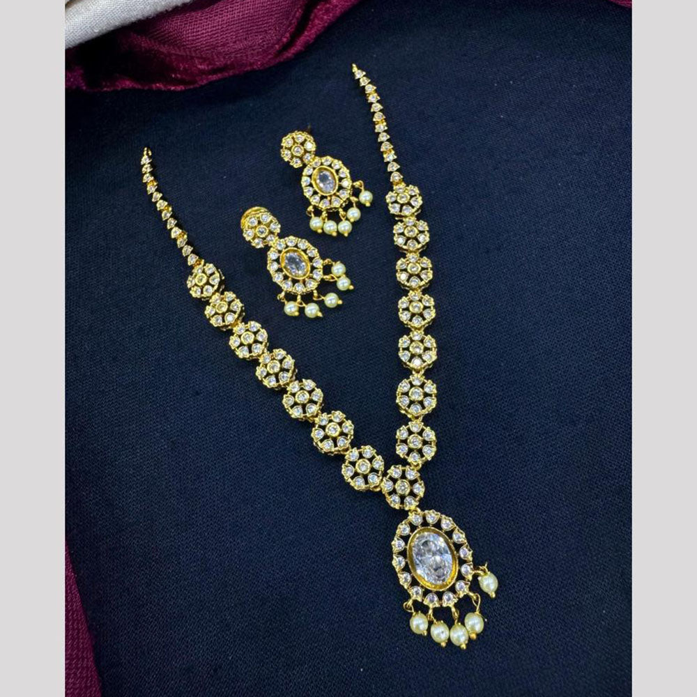 Akruti Collection Crystal Stone And Beads Neckalce Set