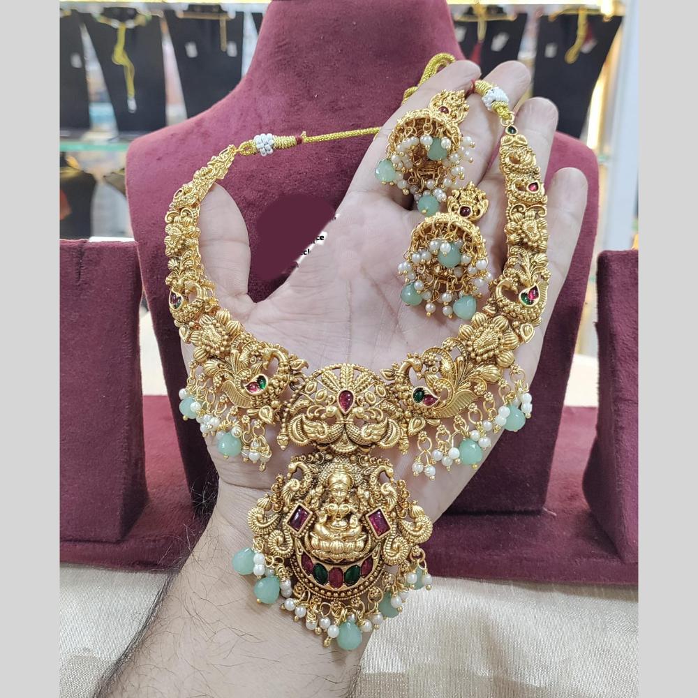 Akruti Traditional Temple Jewellery Set Featuring Elegant Peacock Motifs