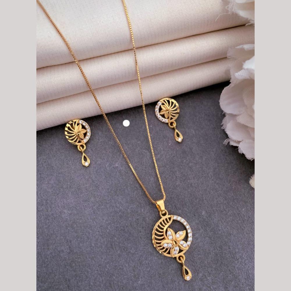 Akruti Collection Delicate Austrian Chain Pendant Set