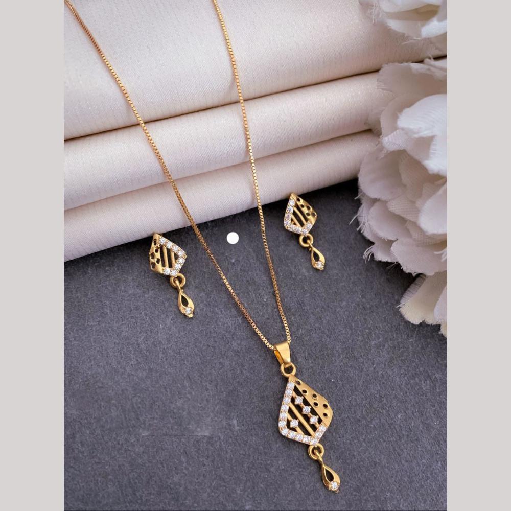 Akruti Collection Delicate Austrian Chain Pendant Set