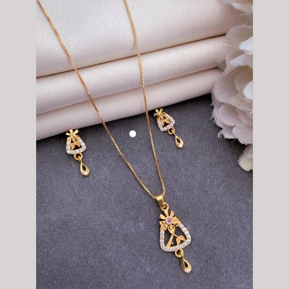 Akruti Collection Delicate Austrian Chain Pendant Set