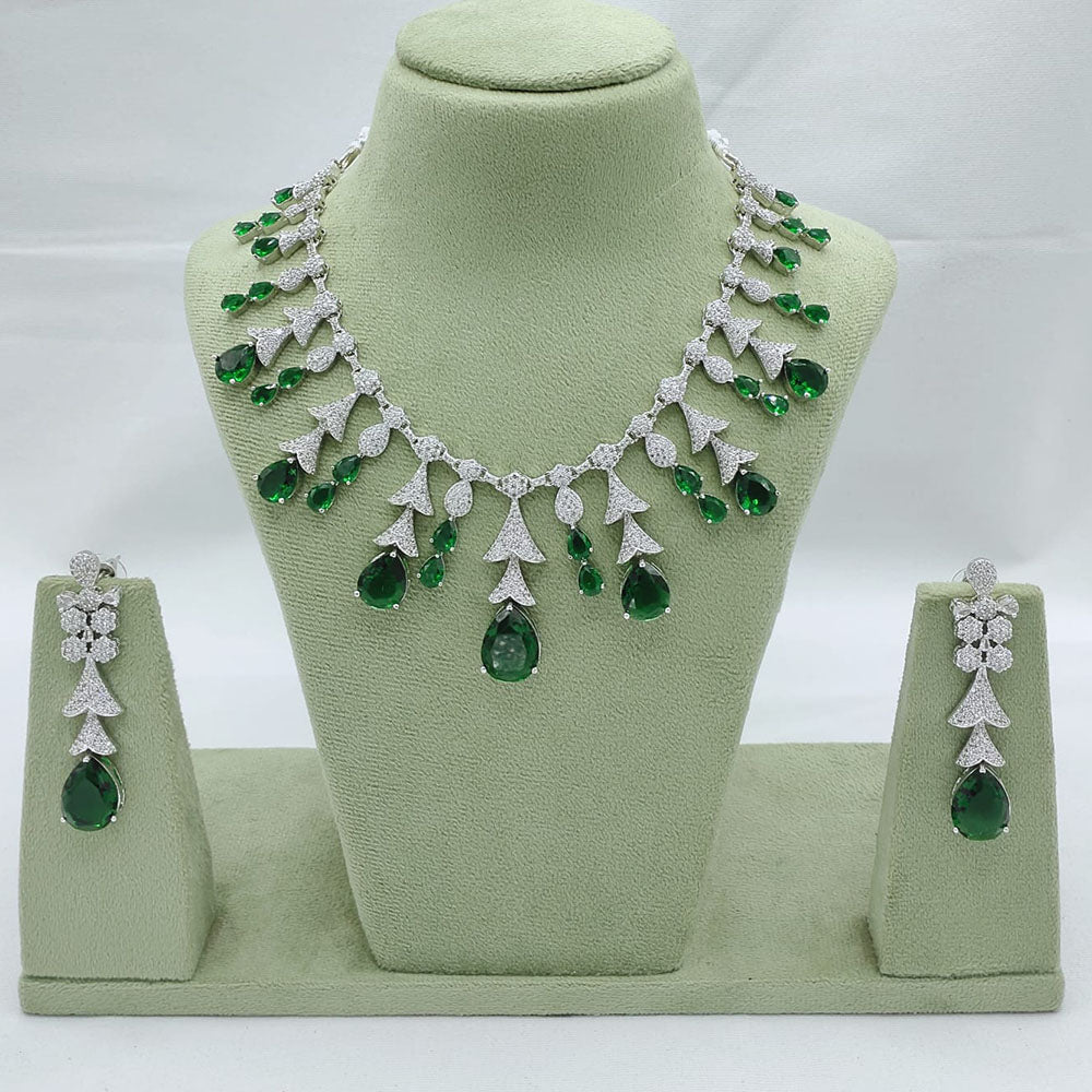 Akruti Collection American Diamond Necklace Set