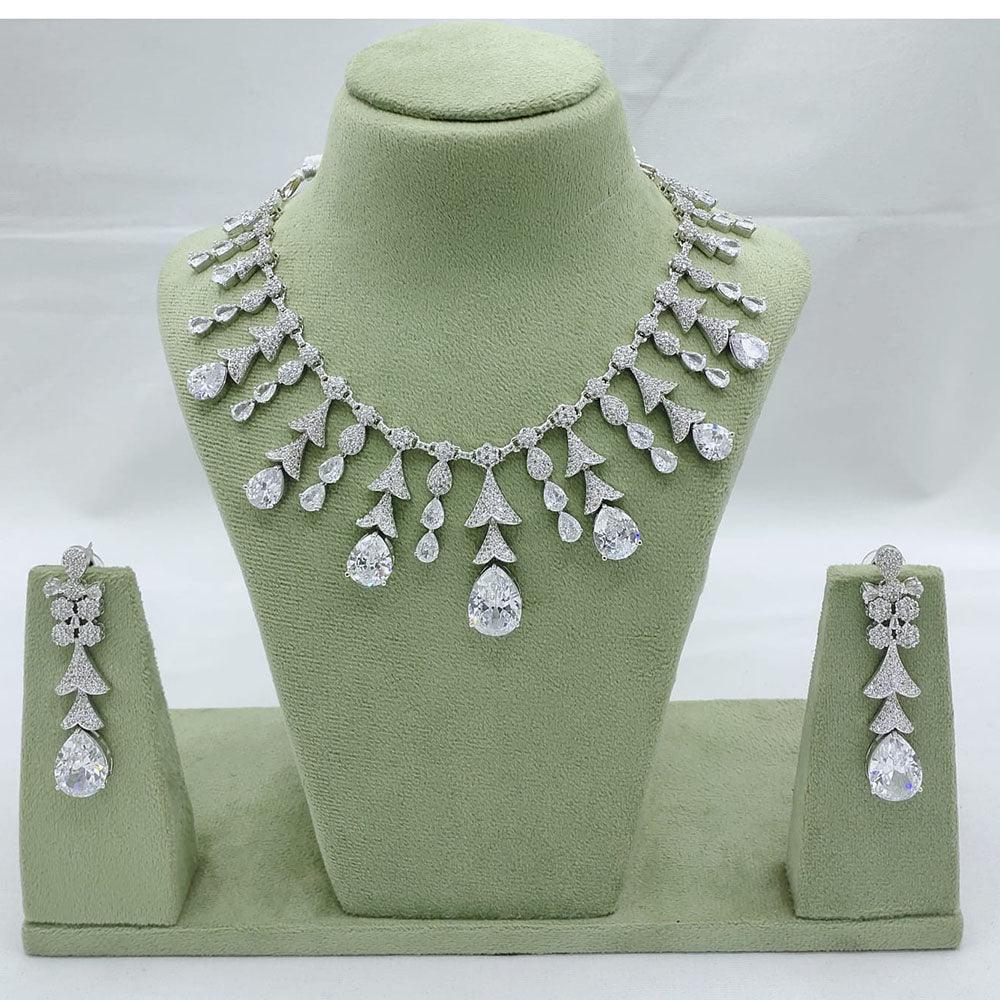Akruti Collection American Diamond Necklace Set