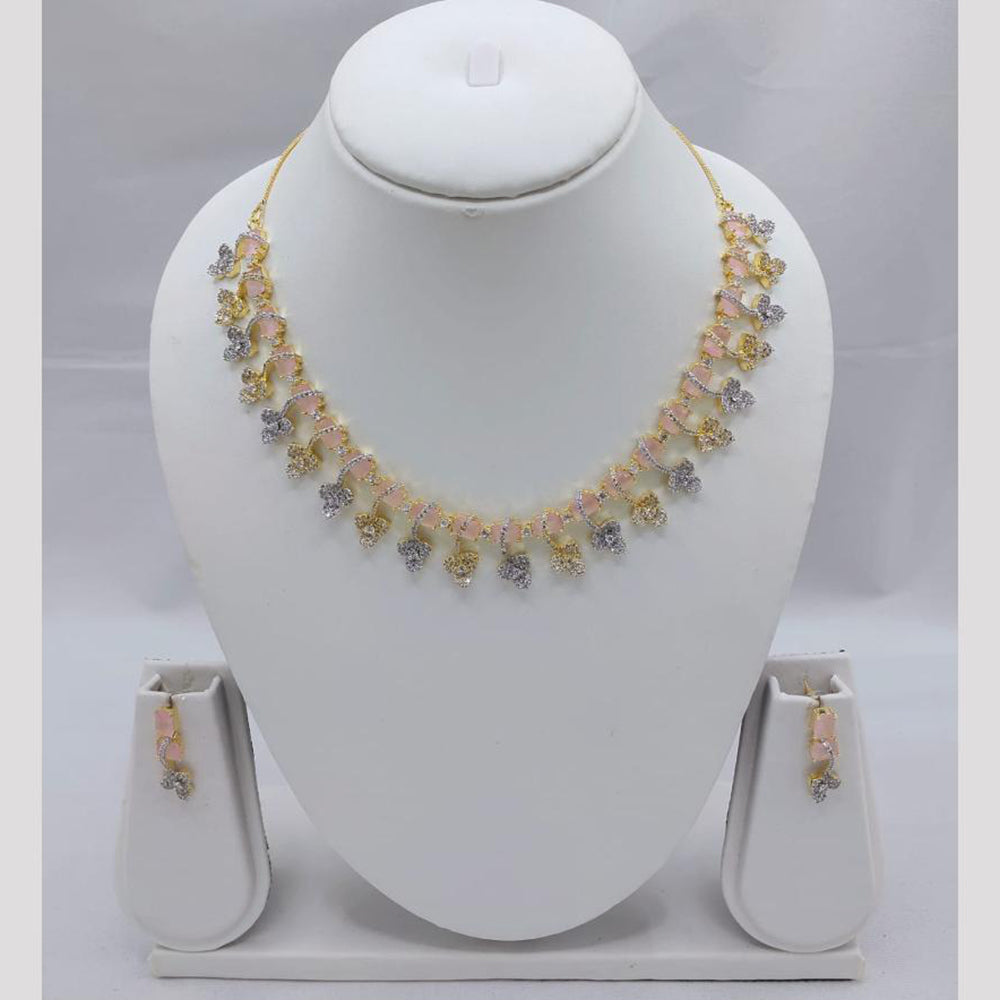 Akruti Collection Sparkling American Diamond Necklace Set