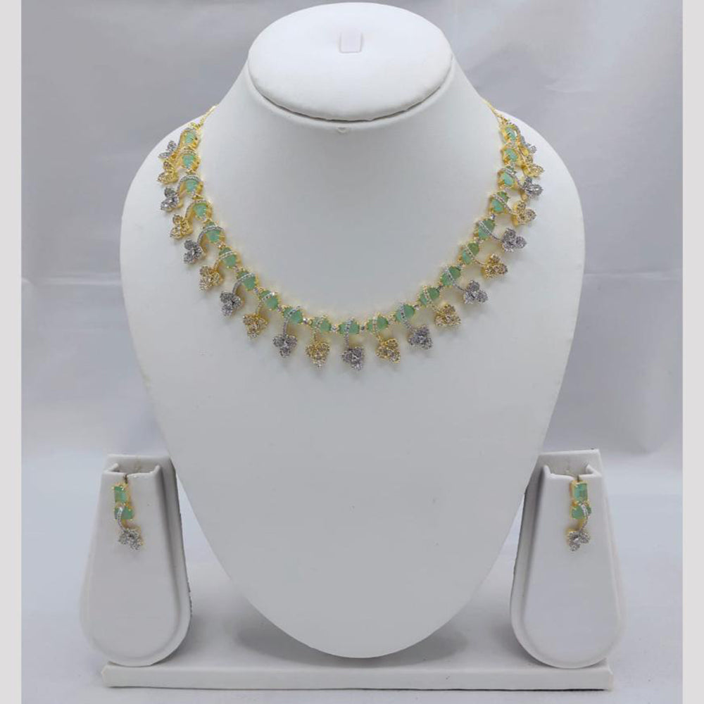 Akruti Collection Sparkling American Diamond Necklace Set